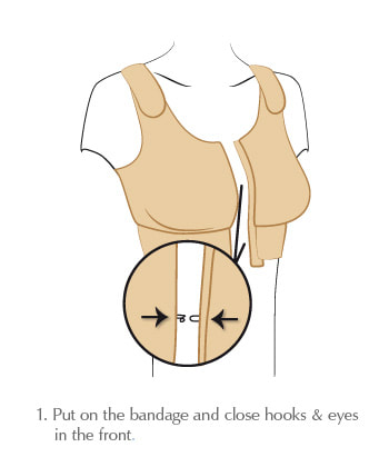 Post Surgical Compression Bra with Front hook-and-eye closure
