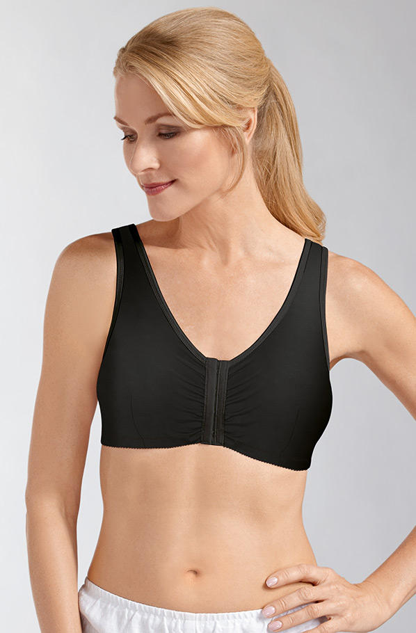 Amoena front fastening bra for women with arthritis and limited